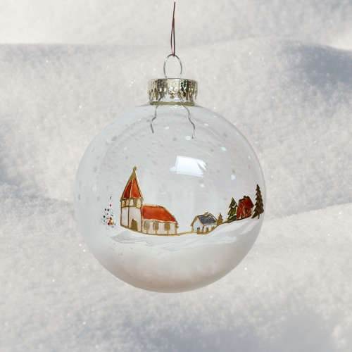 Christbaumkugel Winterlandschaften "Kirche"