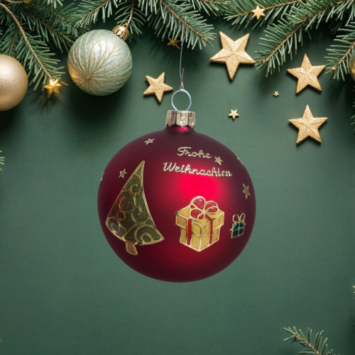 Christbaumkugel "Christbaum Frohe Weihnachten"