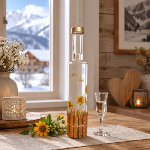 Schnapsflasche "Sonniger Gruß"