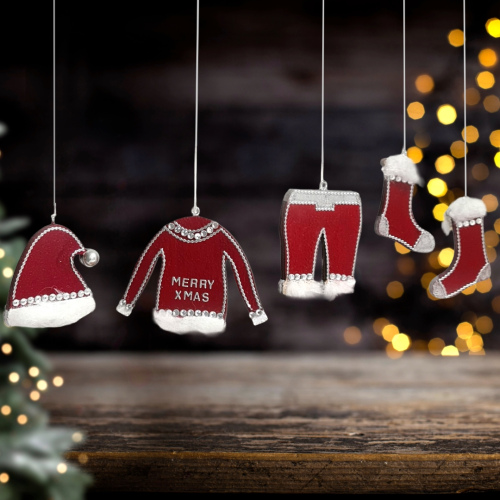 Christbaumanhänger "Santa Mode Silber"