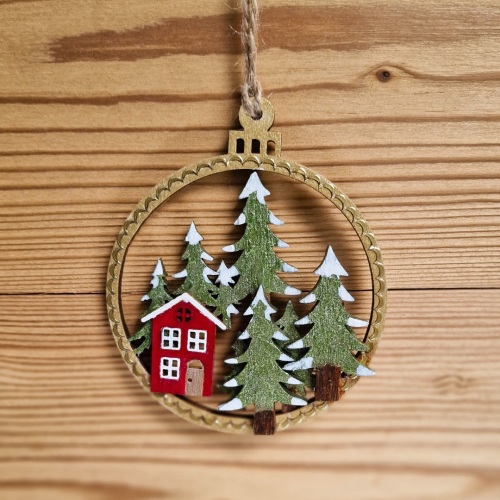 Christbaumanhänger "Haus im Tannenwald"