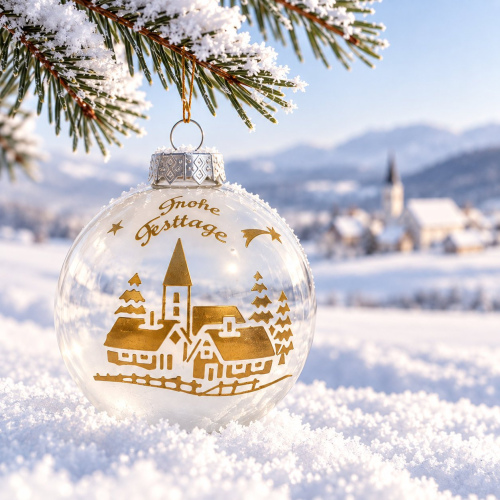 Christbaumkugel "Frohe Festtage"