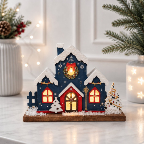 Weihnachtshäuschen in Blau