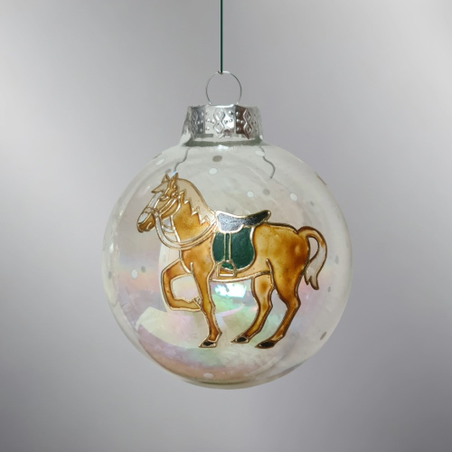 Christbaumkugel Kindertraum "Pferd mit Sattel"