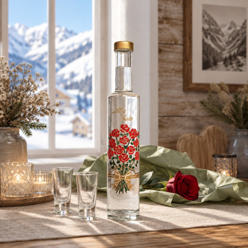Schnapsflasche "Rosenstrauß"